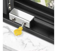 Shein Limitador de ventana de aleación de aluminio, clip de puerta y ventana de metal, cadena antirrobo de acero inoxidable sin taladro