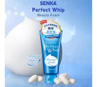 Shein Limpiador facial en espuma SENKA PERFECT WHIP 120 g, limpiador hidratante con tensioactivos de aminoácidos, limpieza profunda sin resecar la piel, per