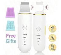 Shein Limpiador facial ultrasónico - recargable por USB, dispositivo de raspado facial con función de vibración, eliminación de puntos negros, boquilla de e