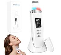 Shein Limpiador ultrasónico de poros facial con 4 modos e intensidad ajustable, luz roja y azul, pantalla LED y apagado automático a los 5 minutos, eliminad