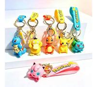 Shein Lindo llavero 3D de Pokémon, colgante de personaje de dibujos animados, llavero de mochila de moda, decoración de llave de coche, accesorio de moda di
