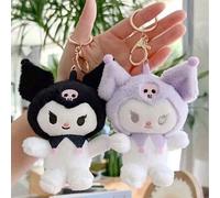 Shein Lindo llavero con modelo de Kuromi, accesorio de personaje de anime Kawaii, llavero de gato de dibujos animados Hello Kitty para decorar y coleccionar