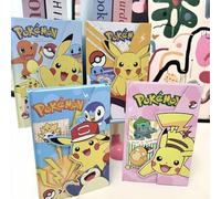 Shein Lindo Pokemon de dibujos animados, cuaderno de notas de tres piezas, libreta de apuntes, diario, libro de páginas de colores locos , regalos de vuelta