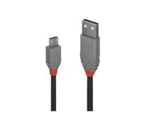 Shein Lindy 36733 cable USB 2 m USB 2.0 USB A Micro-USB B Negro, Gris