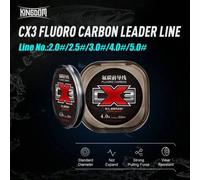 Shein Línea de pesca de fluorocarbono Kingdom CX3 de 50m, súper suave y rígida, línea principal monofilamento de carbono, línea de hundimiento invisible