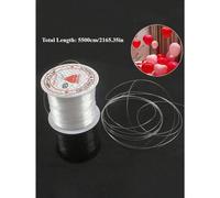 Shein Línea transparente de nailon invisible - 5500cm / 2165.35in, ideal para colgar globos, enhebrar joyas y cuentas, coronas navideñas y decoraciones de f