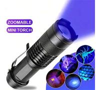 Shein Linterna compacta UV con clip - Antorcha zoom impermeable para detección de fluorescentes, inspección de orina de mascotas, uso en emergencias de camp