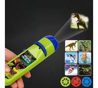 Shein Linterna Proyectora de Dinosaurios para Niños, Set Educativo de Ciencia con 3 Discos y 24 Imágenes. Luz Nocturna Portátil para Pared, Techo y Tienda d