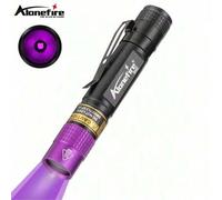 Shein Linterna UV Alonefire LED de 365nm/395nm, mini linterna de luz ultravioleta invisible, marcador de tinta, lámpara de curado de resina, detección de fl