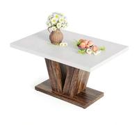 Shein LITTLE TREE Mesa de comedor para 4 personas, mesa de comedor de cocina blanca con base resistente, mesa de comedor de madera para el hogar, comedor, h