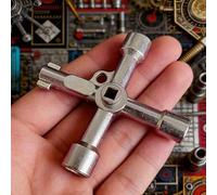 Shein Llave inglesa multifunción - Llave triangular con eje hexagonal, adecuada para cajas de control eléctrico, puertas de ascensor, válvulas de grifos. He