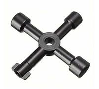 Shein Llave universal multifunción de 4 vías en forma de triángulo, llave de fontanero, llave triangular para gabinetes de medidores de gas/electricidad, pu