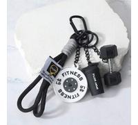 Shein Llavero colgante de cuerda de fitness de PVC, colgante decorativo de mancuerna y barra, accesorio de bolso y joyería, regalo para chica y amiga Y2K
