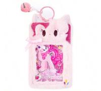 Shein Llavero con colgante de peluche de la Pequeña Pony que puede guardar tarjetas universitarias, tarjetas de comida, juegos de documentos, un artículo út