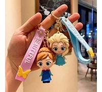 Shein Llavero con colgante de princesa de Frozen Alsa Anna Olaf, figura de princesa de silicona, llavero creativo para fans, niños, llavero con colgante de