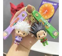 Shein Llavero de anime HUNTER Killua Zoldyck, Hisoka, Kurapika, Gon Freecss, figura de dibujos animados, accesorio para bolso/coche, pequeño regalo
