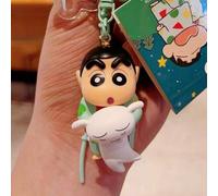Shein Llavero de la serie de pijamas de Crayon Shin-Chan - Accesorio con licencia oficial, mismo estilo del anime, diseño de dibujos animados 3D lindo con t