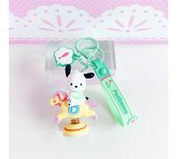 Shein Llavero de la serie Sanrio, Caballo balancín alegre, Pochacco, coleccionable, llavero, accesorio de moda, colgante para bolso, idea de regalo, diseño