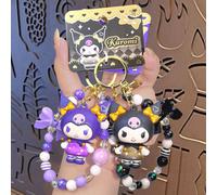 Shein Llavero de la serie Sanrio Sparkling Stars. Llavero oficial del adorable personaje Kuromi con cadena de cuentas. PVC y herrajes de alta calidad. Ideal