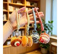Shein Llavero de pastel de sándwich de macaron comestible realista - Encanto de galleta de fresa y chocolate, accesorio dulce para bolso, estilo casual. Com