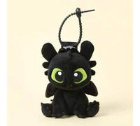 Shein Llavero de peluche de Toothless de DreamWorks Dragons HTS de 13 cm - Figura colgante sentada, gancho desmontable para mochila, juguete de peluche suav