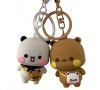 Shein Llavero de peluche Kawaii Bubu Dudu Yier Panda, figura de anime, juguete, colgante lindo, soporte de llavero, decoración para coche, mochila, hogar y