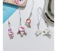 Shein Llavero de Sanrio Hello Kitty, muñeca de dibujos animados creativa, decoraciones colgantes para fiestas, lindo anime alrededor de la mochila, encanto