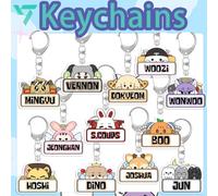 Shein Llavero de Seven-Teen/SVT/K-pop, Llavero de Seven Teen, Llavero con nombre, Llavero de dibujos animados lindo, Llavero colgante para bolso, Colgante d