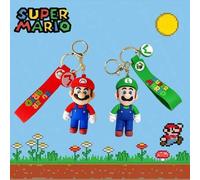 Shein Llavero de silicona con temática de Super Mario, regalo de fiesta de personajes de dibujos animados de unicolor, accesorio decorativo portátil resis