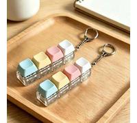 Shein Llavero de teclado para alivio del estrés, juguete de teclado de dedo color macaron, accesorio para alivio del estrés, colgante de llavero de tecla, d