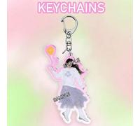 Shein Llavero ILL-IT, Wonhee, Iroha, Yunah, MOKA, Minju, Llavero de figura acrílica, Etiqueta de nombre, Soporte acrílico, Mercancía para fans de K-Pop, Col
