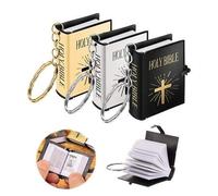 Shein Llavero Mini Libro de la Biblia Cristiano, Llavero de Libro en Miniatura, Colgante de Llavero para Coche, Regalo Religioso de Recuerdo, Amuleto para B