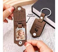 Shein Llavero personalizado con foto y texto "El día en que te convertiste en mi papi", regalo personalizado con foto de bebé para papá, regalo del primer d