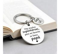 Shein Llavero personalizado para papá - Grabado con el texto en español "Siempre serás mi héroe", regalo del Día del Padre, llavero de papá héroe