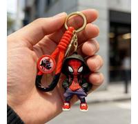 Shein Llaveros de Disney Marvel Spider-Man Miles Morales, paquete de llaveros de muñecos de superhéroe con capucha lindos, encantos de mochila y bolso kawai