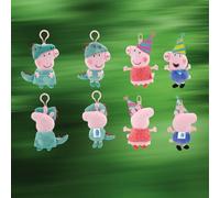 Shein Llaveros de peluche auténticos de Peppa Pig y George - Lindos dijes de peluche de dinosaurio y estilo festival para bolsos, colgantes de personajes d