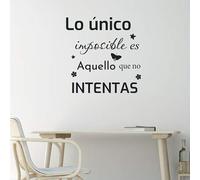 Shein Lo único imposible es lo que aún no has intentado' - Cita inspiradora en español Adhesivo de pared. Removible, autoadhesivo, impermeable de PVC - Idea