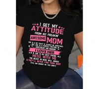 Shein Love My Mom" Graphic Tee - Casual Crew Neck, Short Sleeve, Durable , Perfect for Spring & Summer, Women's Classic Fit T-Shirt Tee For Adult, Men, Wom