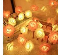 Shein Luces de cadena LED con forma de rosa, lámpara decorativa, adecuada para bodas, cumpleaños y días festivos (Día de San Valentín, Día de la Madre, aniv