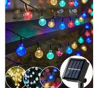 Shein Luces de cadena solares, luces de bola de burbujas solares, luces solares para jardín y exteriores, luces de bola de cristal solares, 8 modos, 20/50/1
