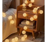 Shein Luces de hadas de cuerda LED en forma de bola de hilo, luces decorativas de hadas eficientes energéticamente, luces de cuerda LED para decoración de d