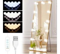 Shein Luces LED de maquillaje USB de talla grande de un tamaño y tres colores, se puede ajustar el brillo y la temperatura de color, se puede instalar opcio
