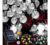 Shein Luces solares para jardín Luces solares de cadena para exteriores Resistentes al agua 5m-20 LED / 7m-50 LED / 12m-100 LED Luces de bola de burbujas so