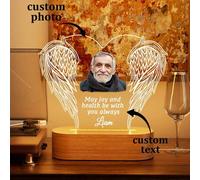 Shein Luz de noche conmemorativa para padres, "Dios te abraza" placa conmemorativa luz de noche, regalo de condolencia único para quienes han perdido a sus