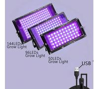 Shein Luz negra UV para fiestas luminosas, luz ultravioleta LED fluorescente, IP66 resistente al agua, reflector ultradelgado para exteriores con conector U