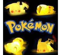 Shein Luz nocturna de Pikachu Pokémon, figuras luminosas de anime, juguete de Pikachu, Charizard, Squirtle Pokémon, linda lámpara LED de mesita de noche, re