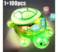 Shein Luz nocturna de tortuga de resina - No necesita energía ni batería Decoración exterior - Modelo de plástico hecho a mano que brilla en multicolor - Vi