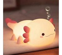 Shein Luz nocturna linda de axolotl - Lámpara LED recargable por USB con temporizador, sensor táctil de atenuación y diseño de axolotl con cambio de color,