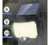 Shein Luz solar LED con sensor de movimiento para exteriores con control remoto por infrarrojos - Adecuado para patio, porche, campamento y patio trasero