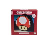 Shein Luz Super Mushroom Box - Producto oficial Super Mario, lámpara de escritorio, regalo para fans de Mario Bros, 15 cm, funciona con baterías